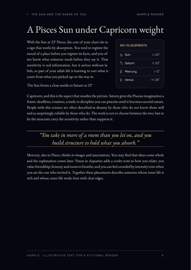 Sample page 2 of the Birth Chart Report report