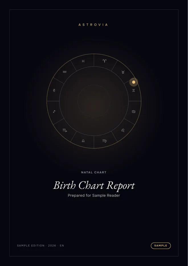 Cover with your name, Birth Chart Report