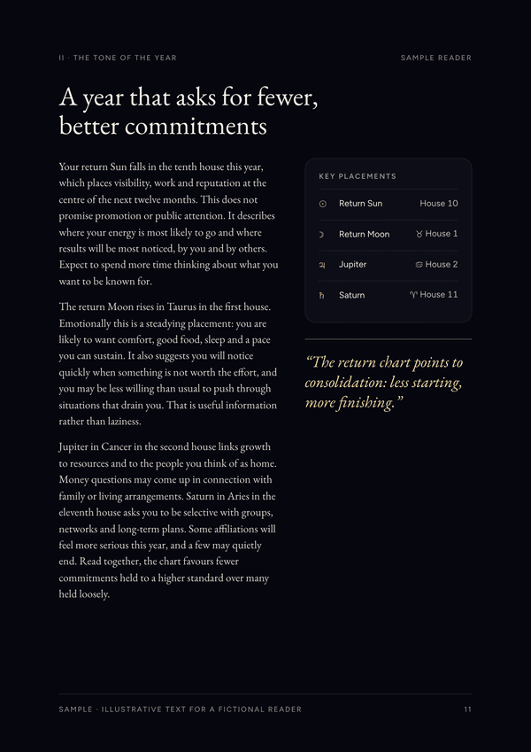 Sample page 2 of the Year Ahead Report report