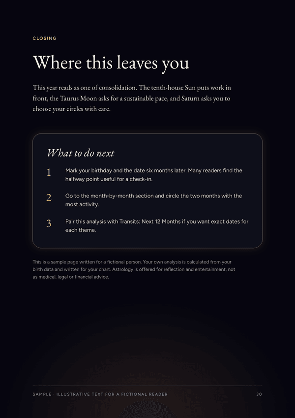 Sample page 3 of the Year Ahead Report report